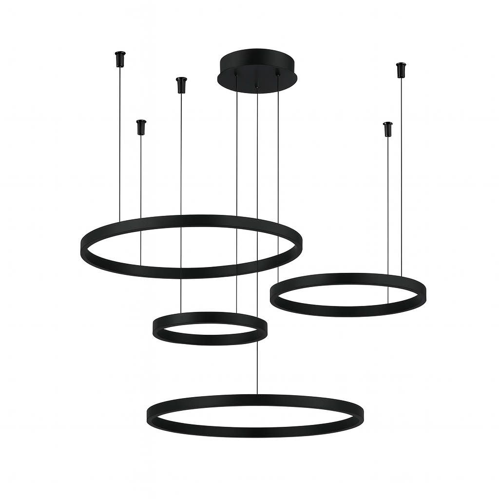 Lustre Moderne À Anneaux - Maison Lumina