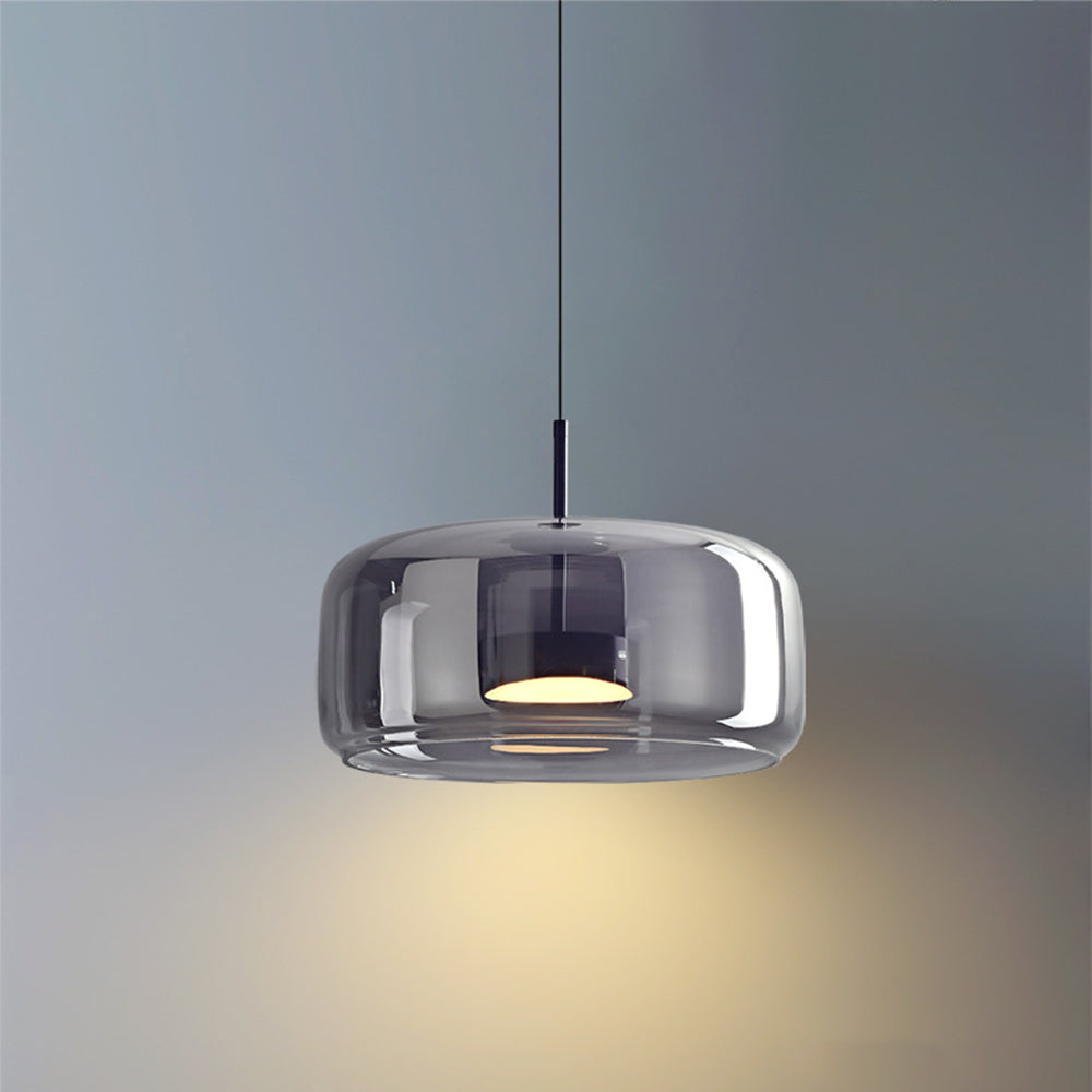 June Suspension Cylindre Moderne Verre. Claire/Grise Fumée/Ambre - Neutralighting