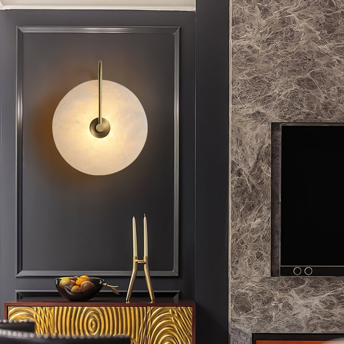 Elaris Applique Murale Globe en Albâtre - Neutralighting