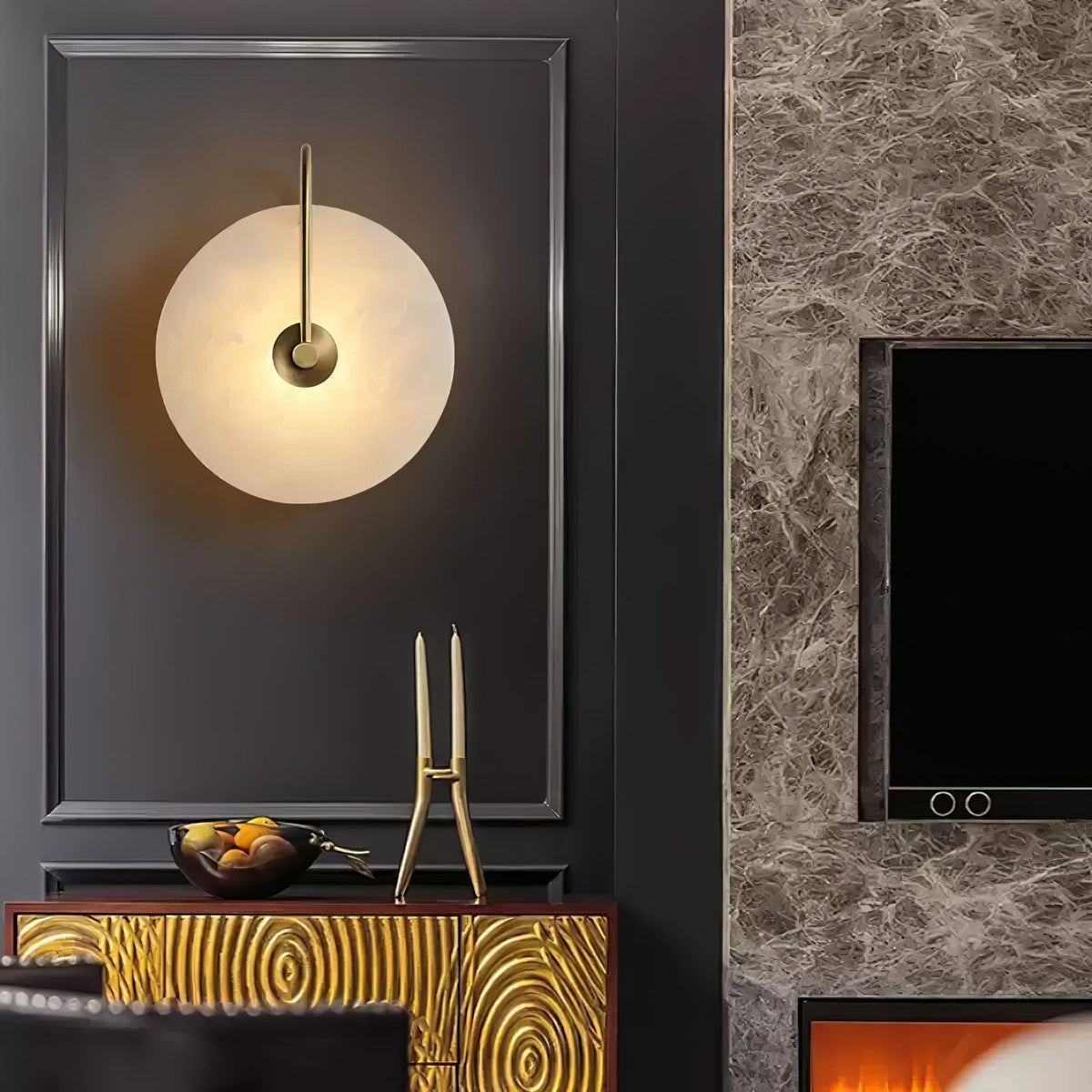 Elaris Applique Murale Globe en Albâtre - Neutralighting