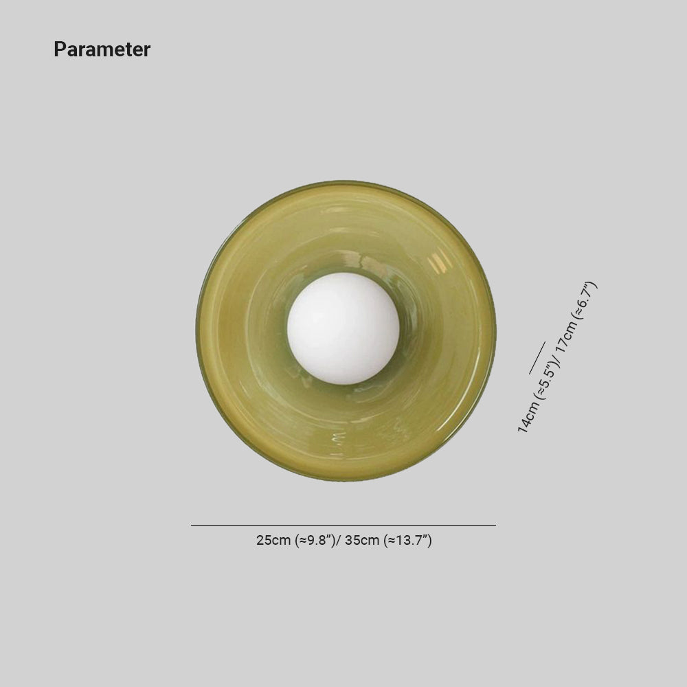 Jess Plafonnier Dôme Moderne. Verre/Métal. Blanc/Vert/Orange. Salon - Neutralighting