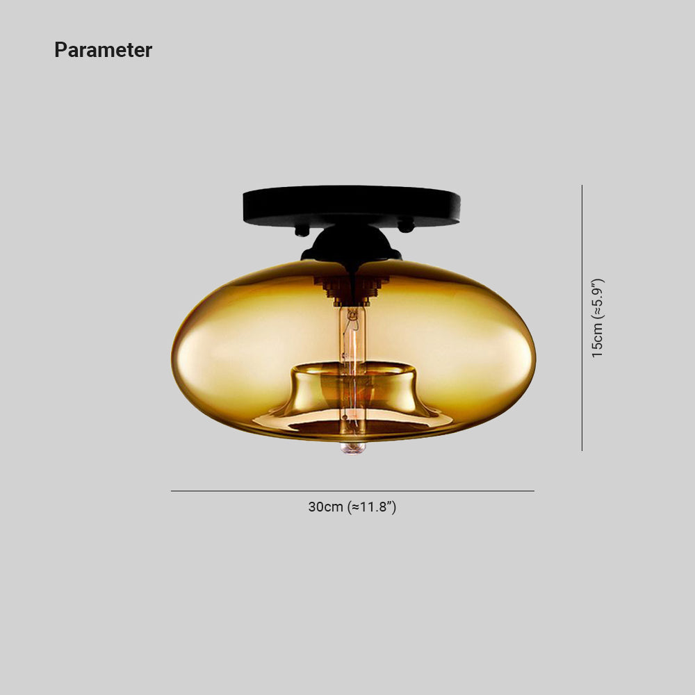Arisha Oval Industriel LED Plafonnier Rouge/Marron/Ambre/Bleu Métal/Verre Salon - Neutralighting