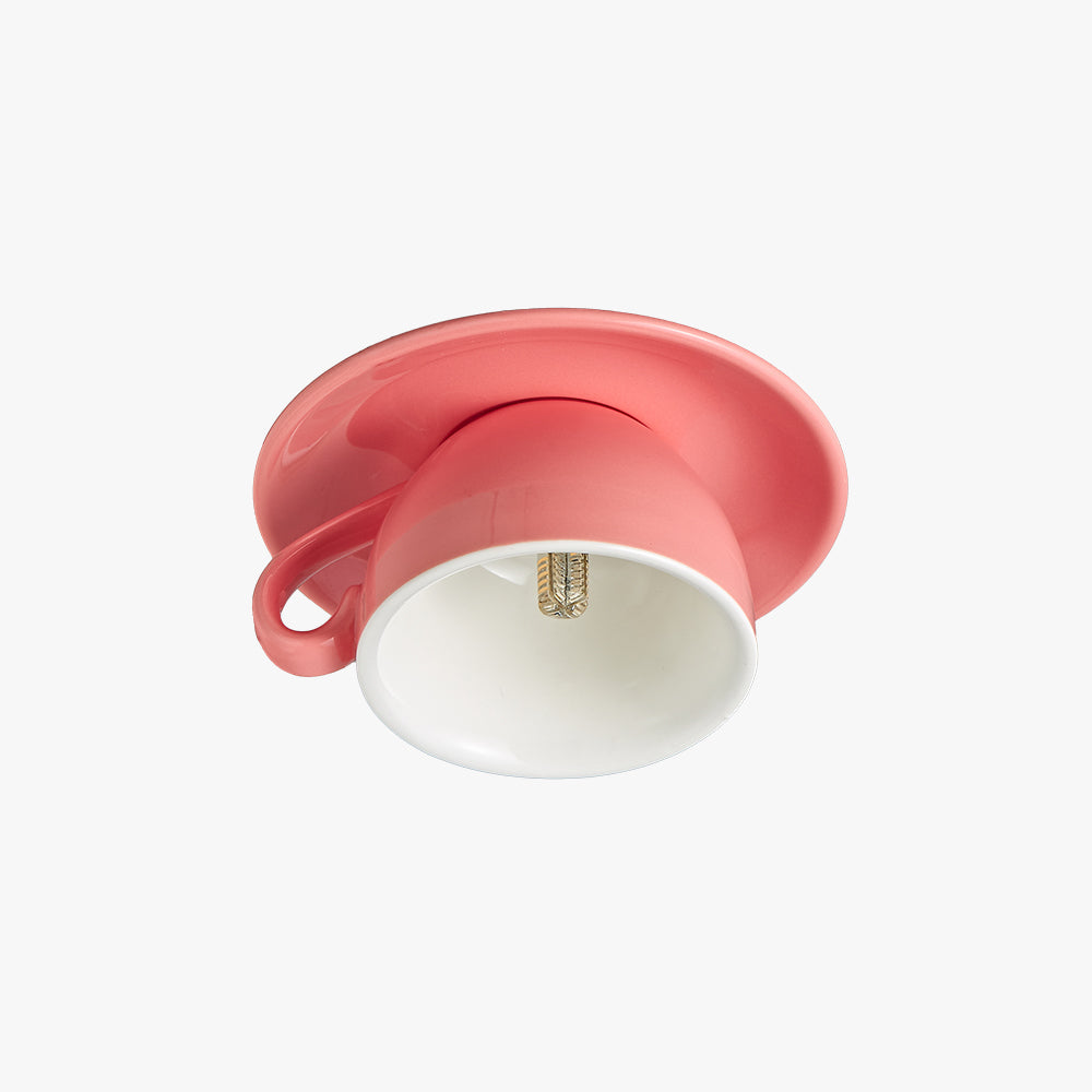 Teyo Moderne Tasses à Café Céramique Plafonnier Bleu/Rose/Jaune - Neutralighting