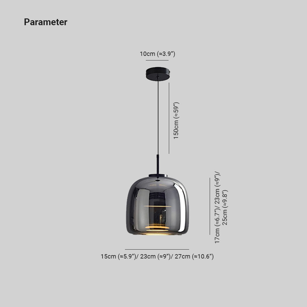 June Suspension Luminaire Design Verre Gris Fumé - Neutralighting