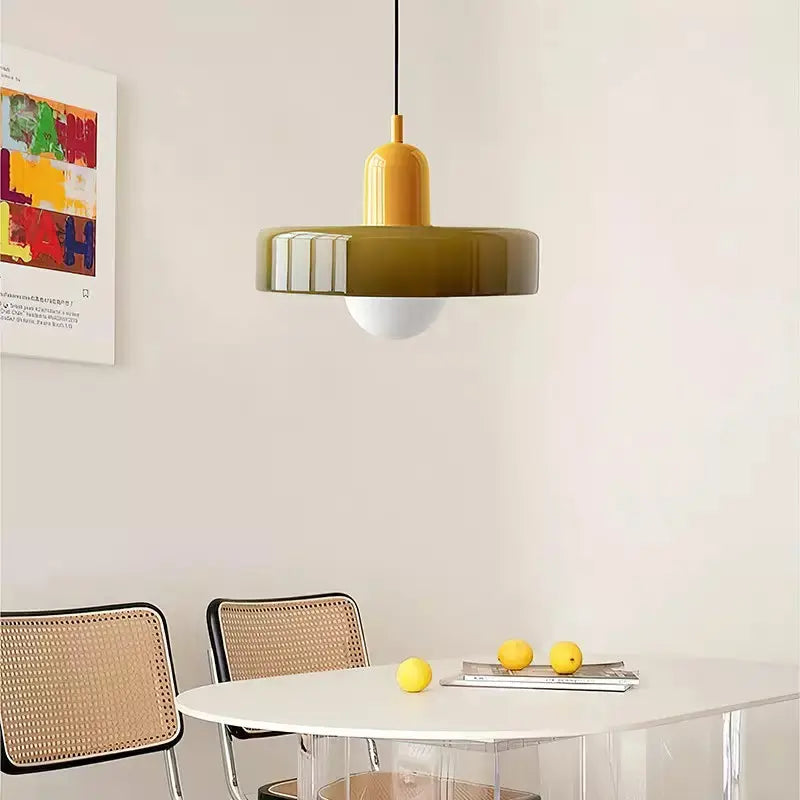 Lampe Suspendue en Verre Coloré - Maison Lumina