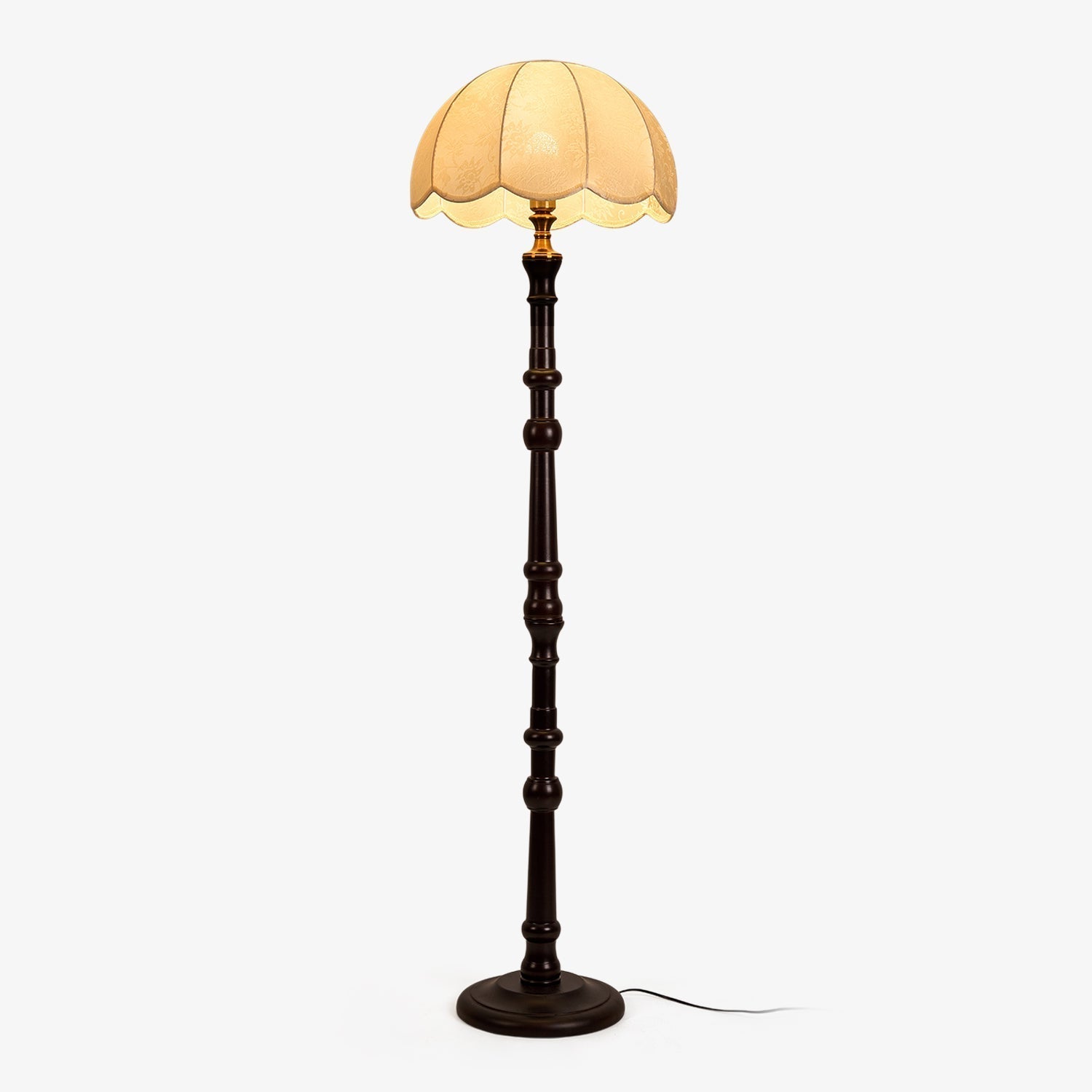 Lampadaire Vintage en Bois - Maison Lumina