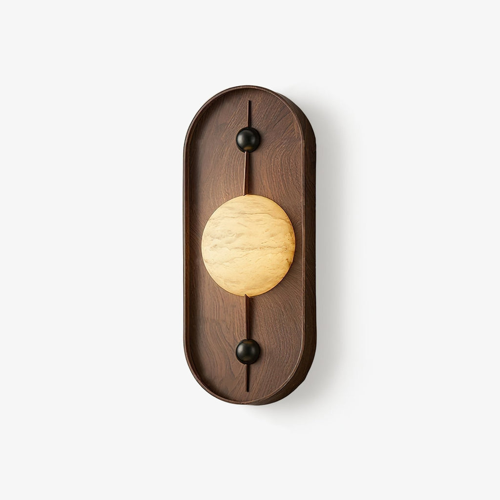 Lyvaran Applique Murale Ovale en Albâtre et Bois - Neutralighting