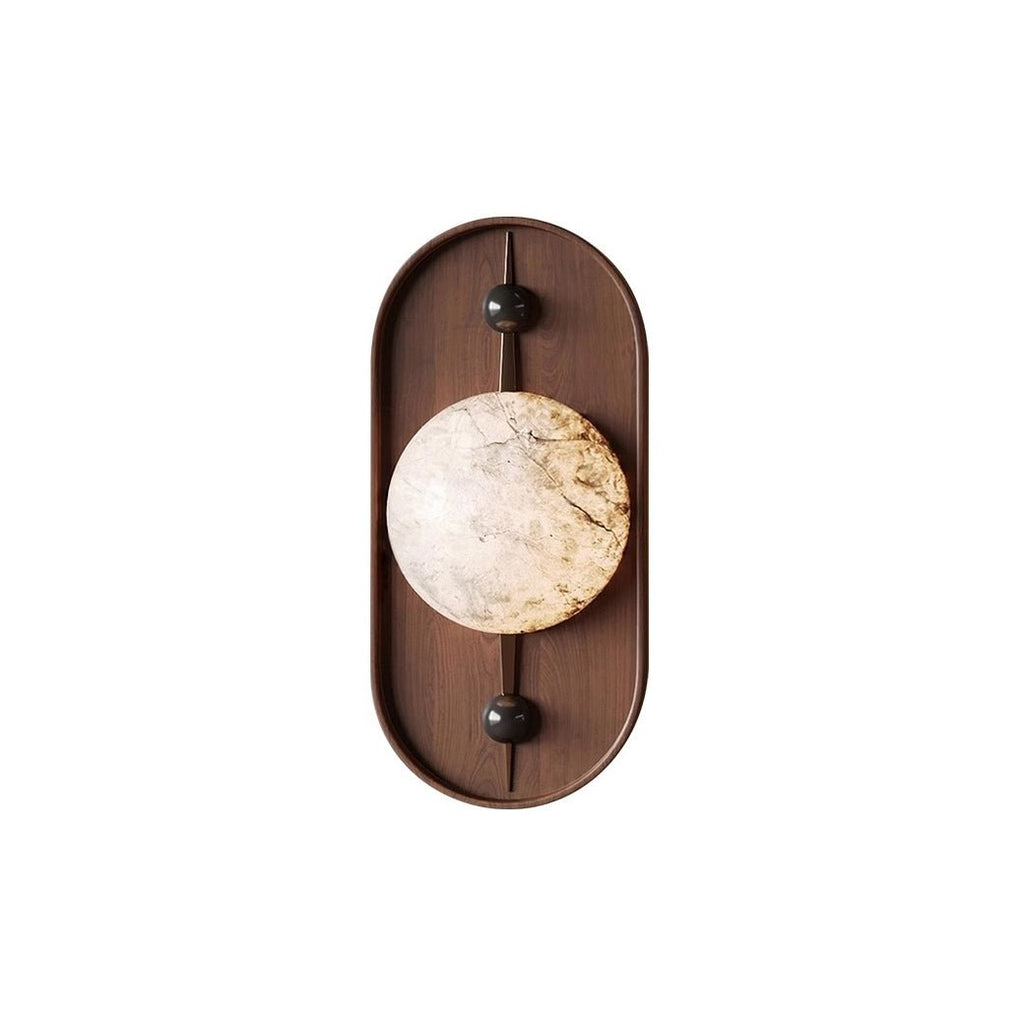 Lyvaran Applique Murale Ovale en Albâtre et Bois - Neutralighting