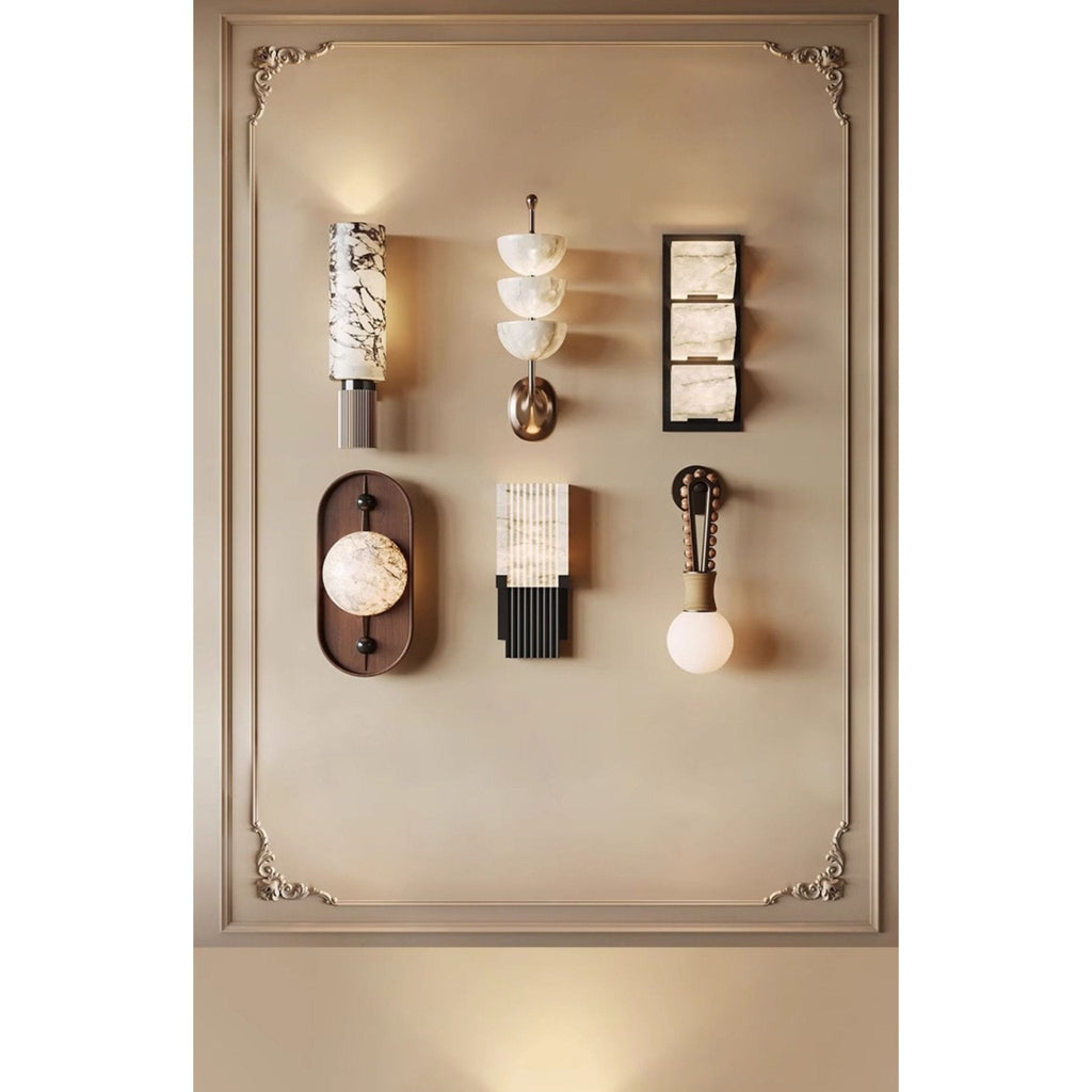 Lyvaran Applique Murale Ovale en Albâtre et Bois - Neutralighting