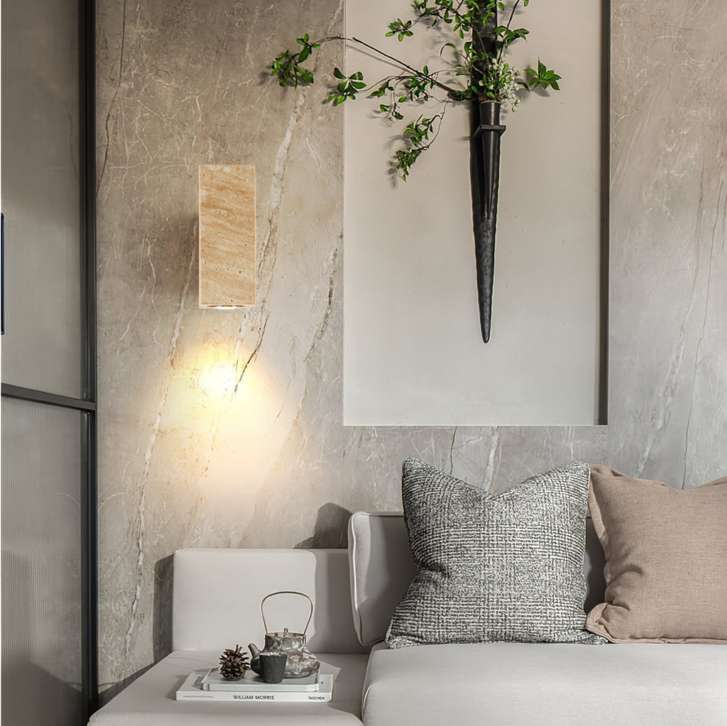 Veyrila Applique Murale Rectangulaire en Travertin - Neutralighting