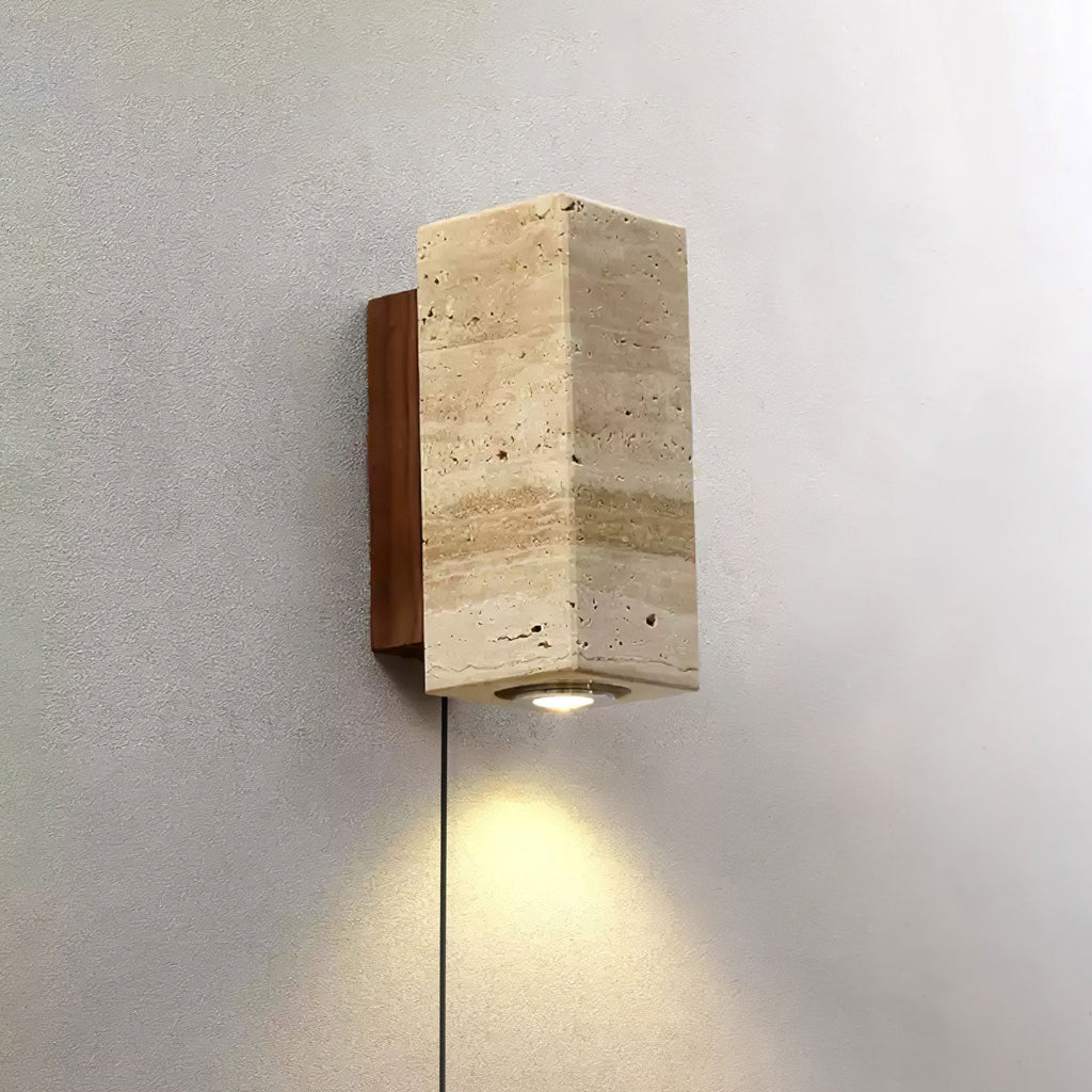 Veyrila Applique Murale Rectangulaire en Travertin - Neutralighting
