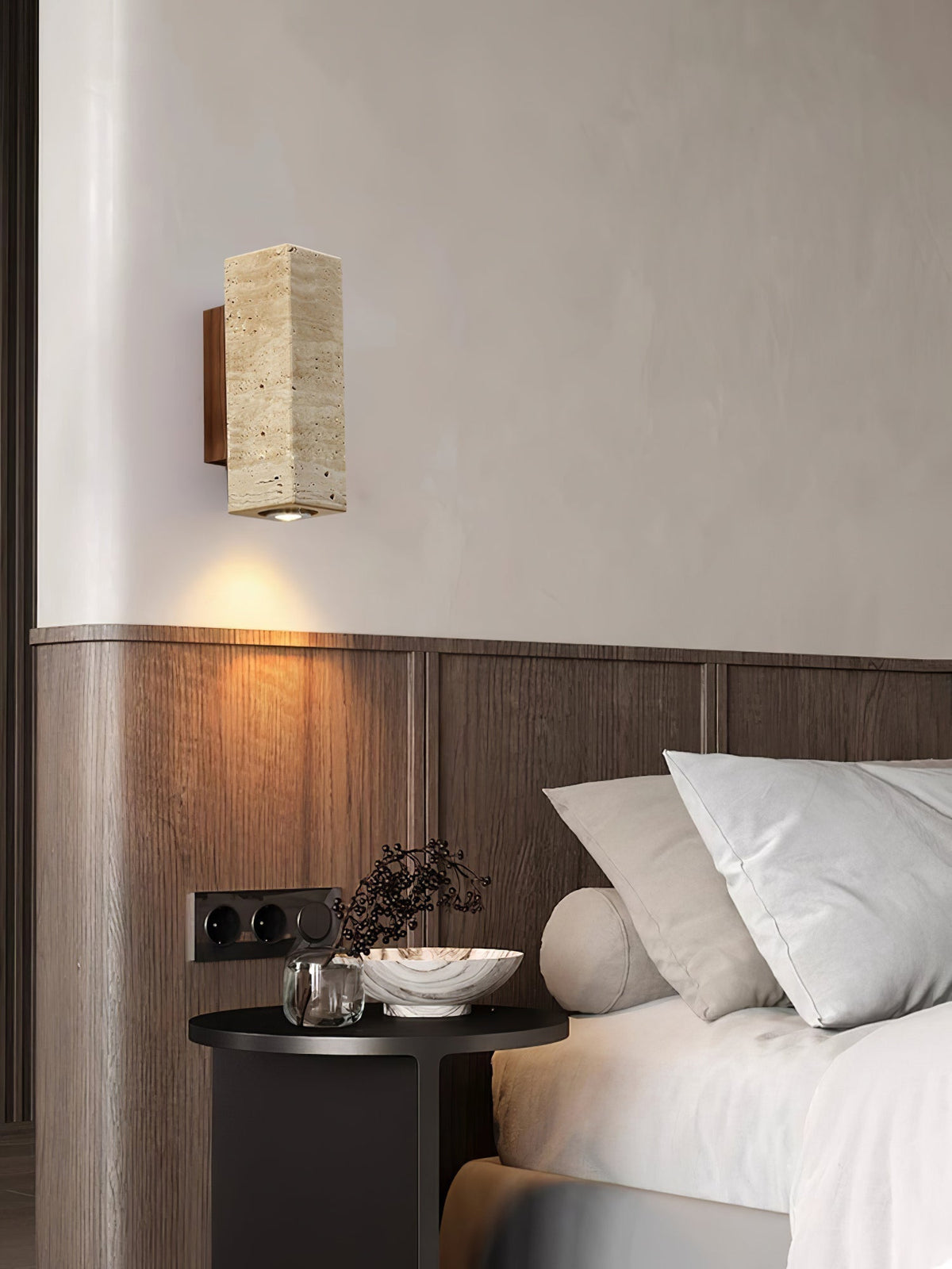 Veyrila Applique Murale Rectangulaire en Travertin - Neutralighting