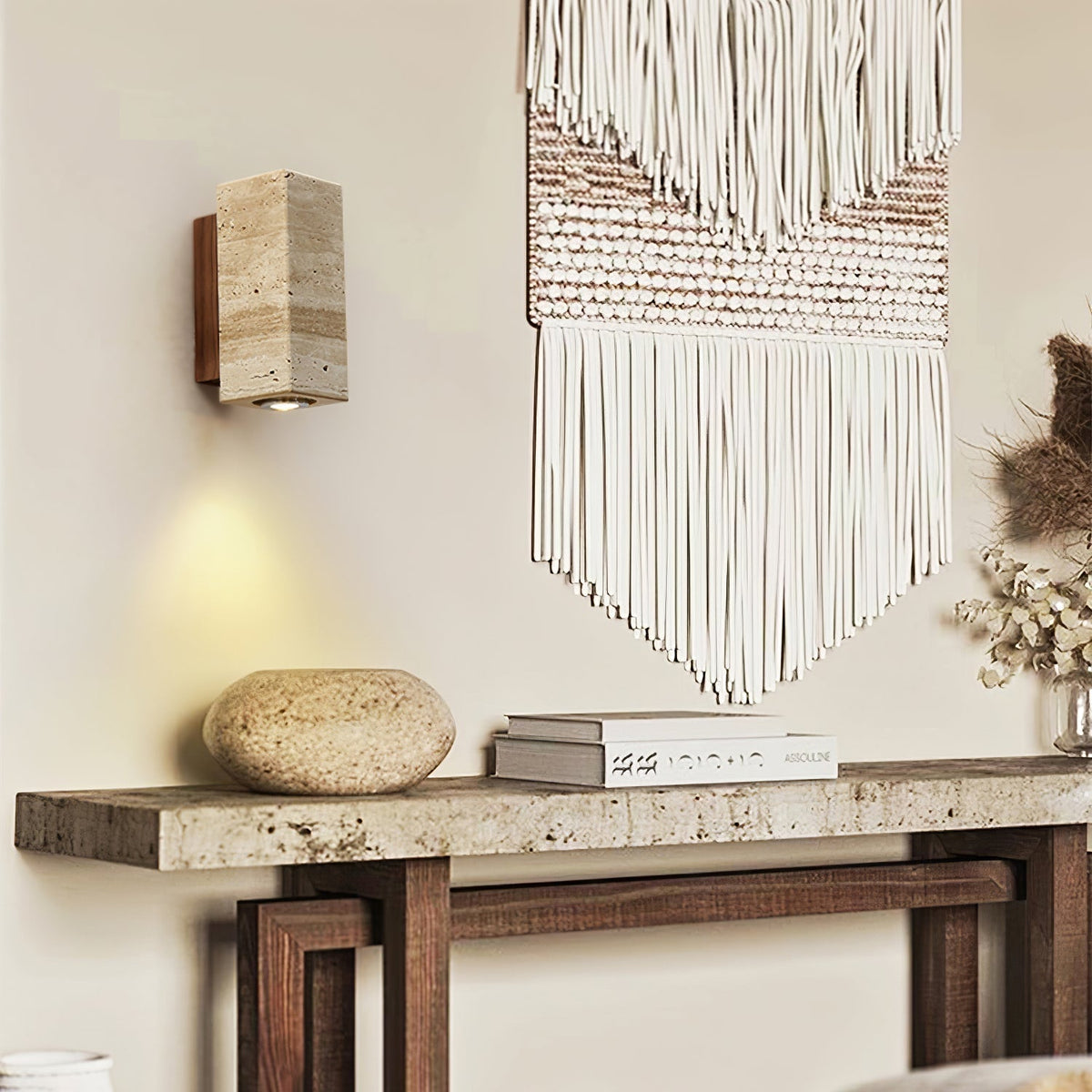 Veyrila Applique Murale Rectangulaire en Travertin - Neutralighting