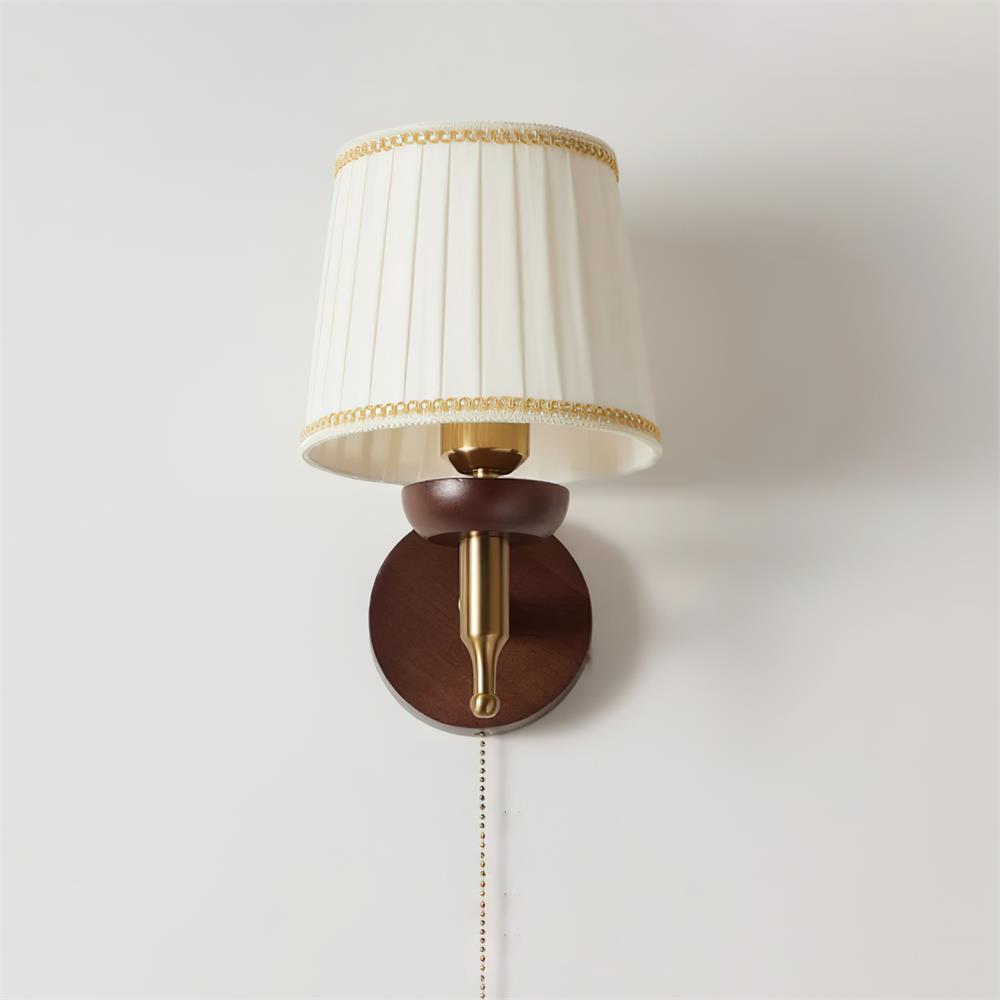 Applique Murale Tissu Moderne Classique Or Noyer Chambre à Coucher - Neutralighting