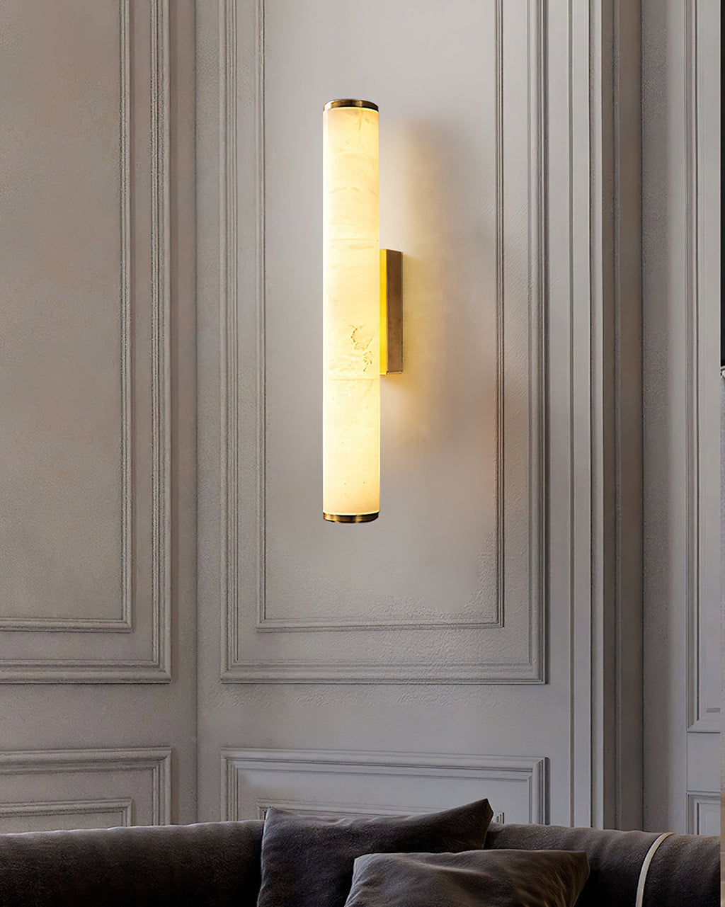 Arcus Lampe Murale Applique Style Élégant Minimaliste Moderne en Laiton et Albâtre - Neutralighting