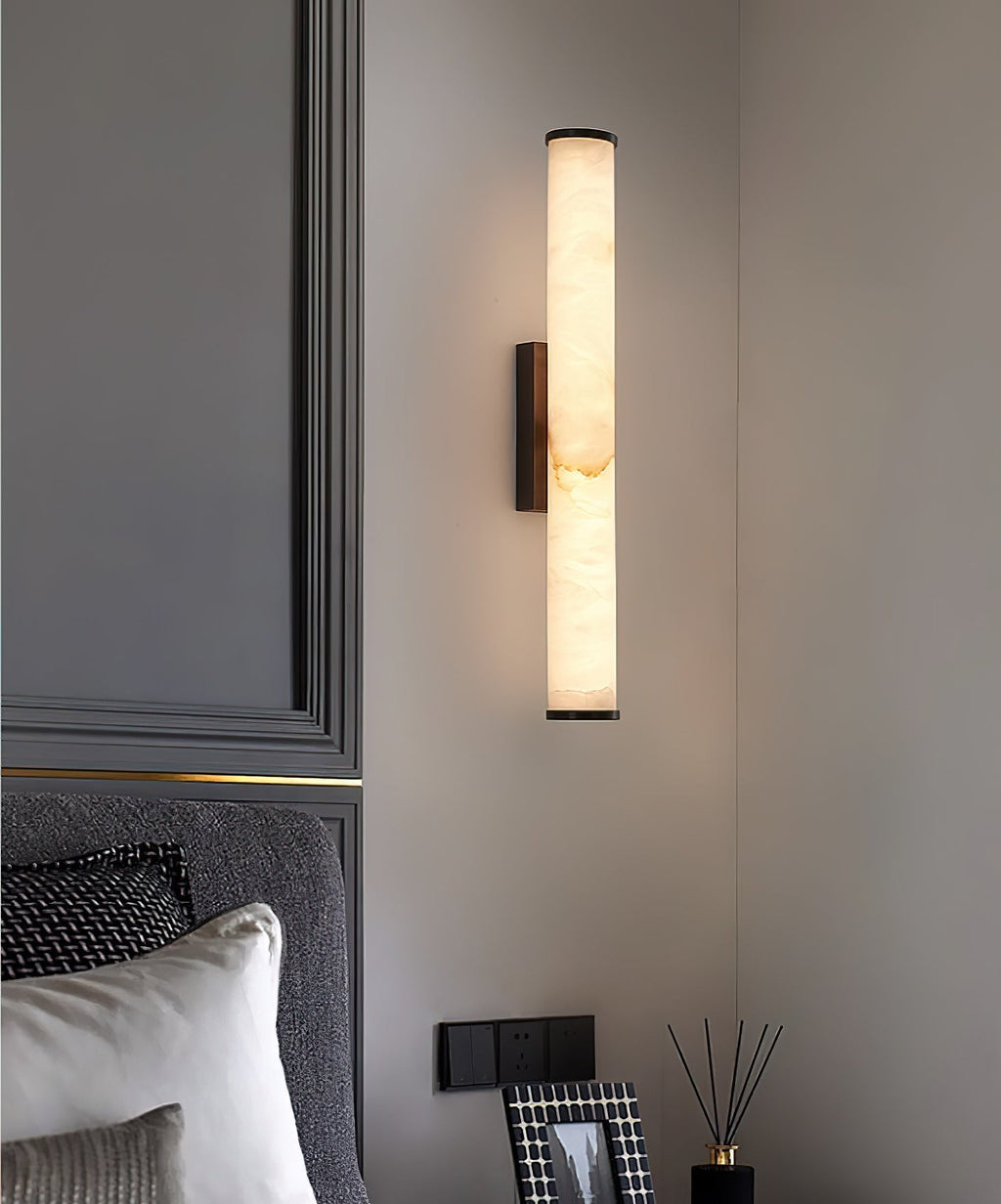 Arcus Lampe Murale Applique Style Élégant Minimaliste Moderne en Laiton et Albâtre - Neutralighting