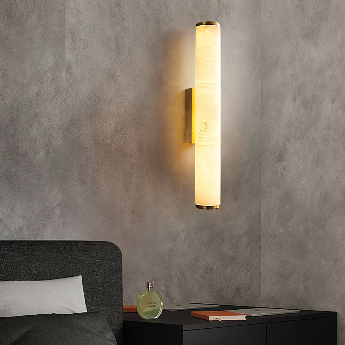 Arcus Lampe Murale Applique Style Élégant Minimaliste Moderne en Laiton et Albâtre - Neutralighting