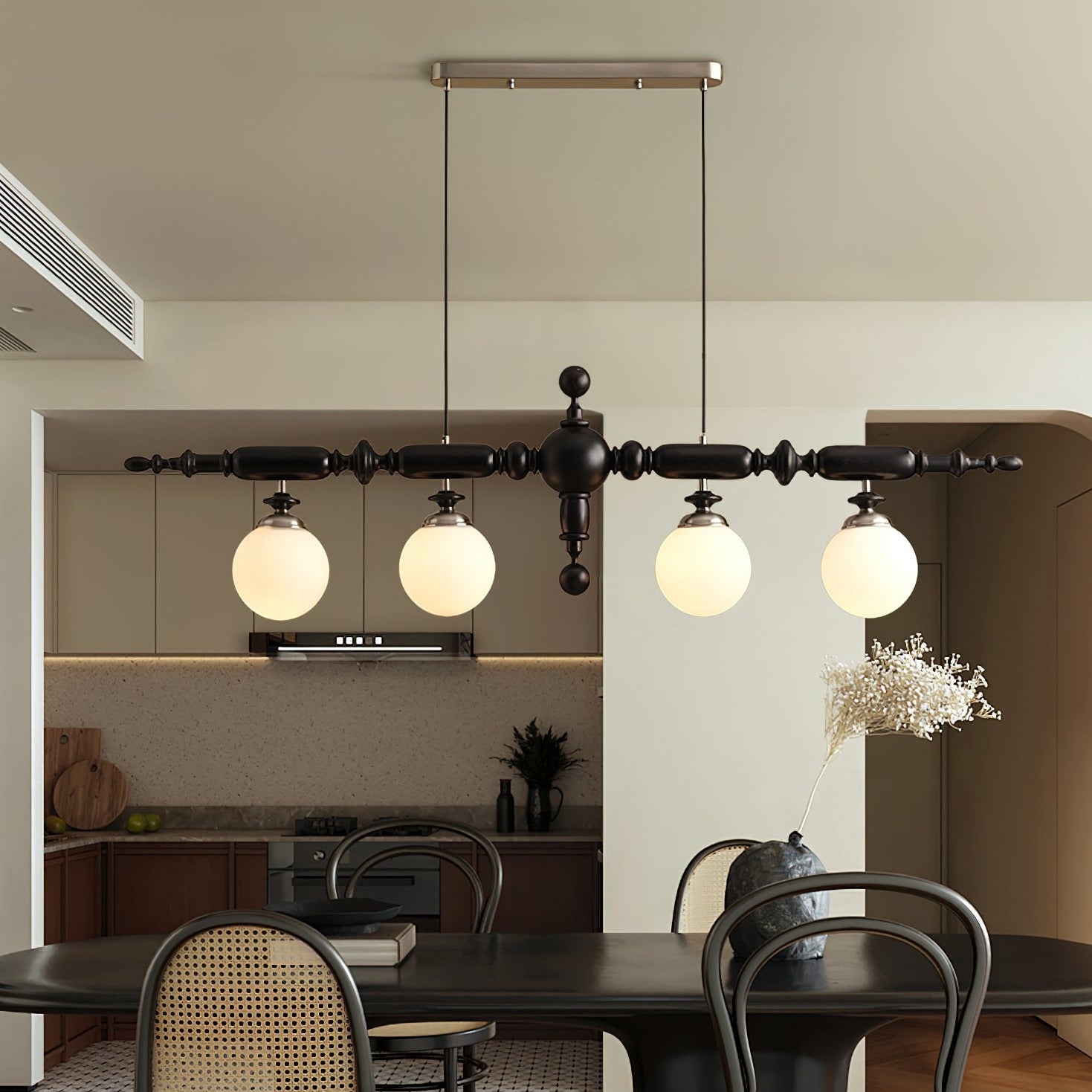 Lustre En Bois Vintage - Maison Lumina