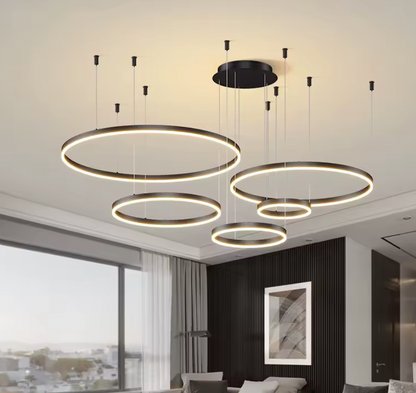 Lustre Moderne À Anneaux - Maison Lumina