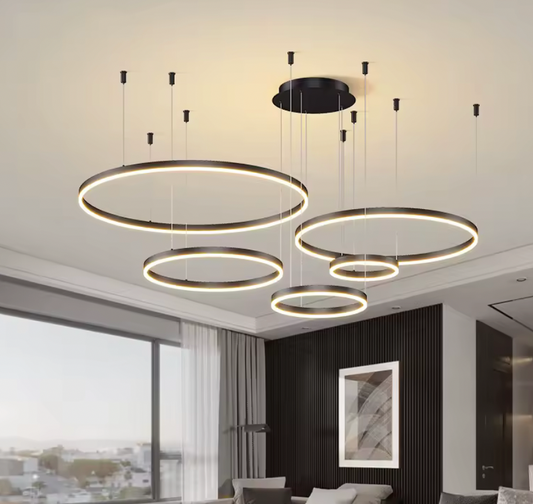 Lustre Moderne À Anneaux - Maison Lumina