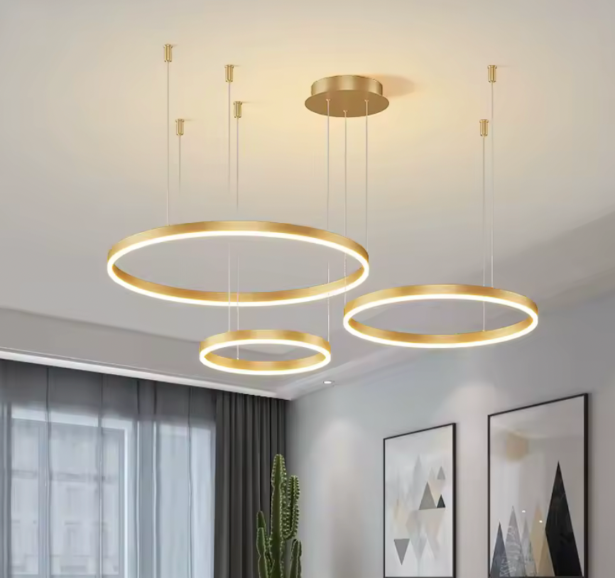Lustre Moderne À Anneaux - Maison Lumina