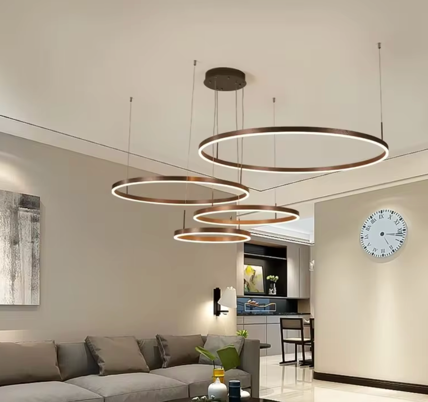 Lustre Moderne À Anneaux - Maison Lumina