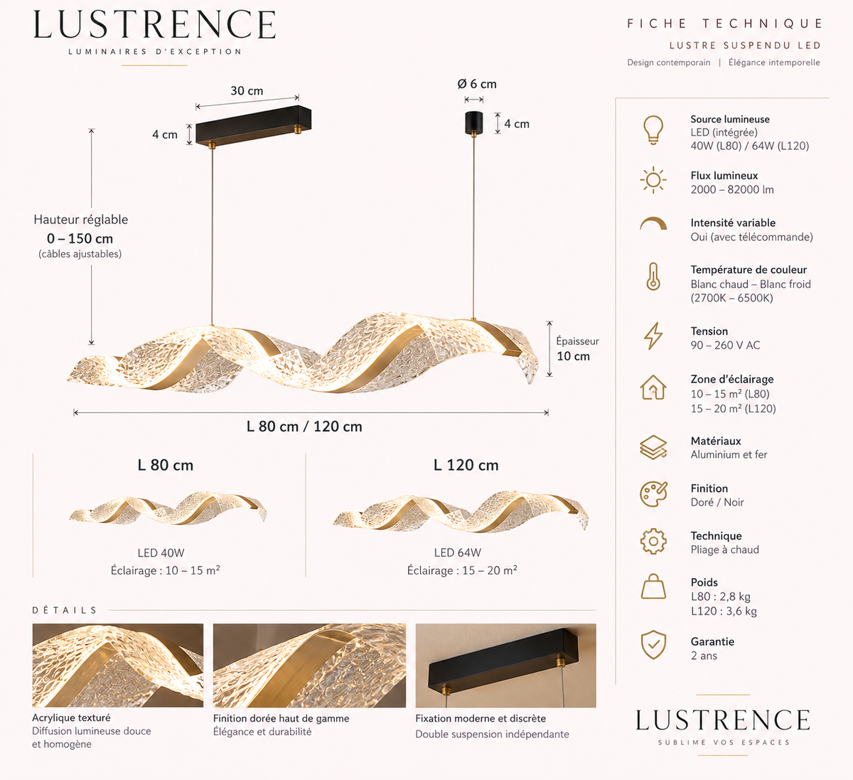 Ondine — suspendu moderne à design nordique
