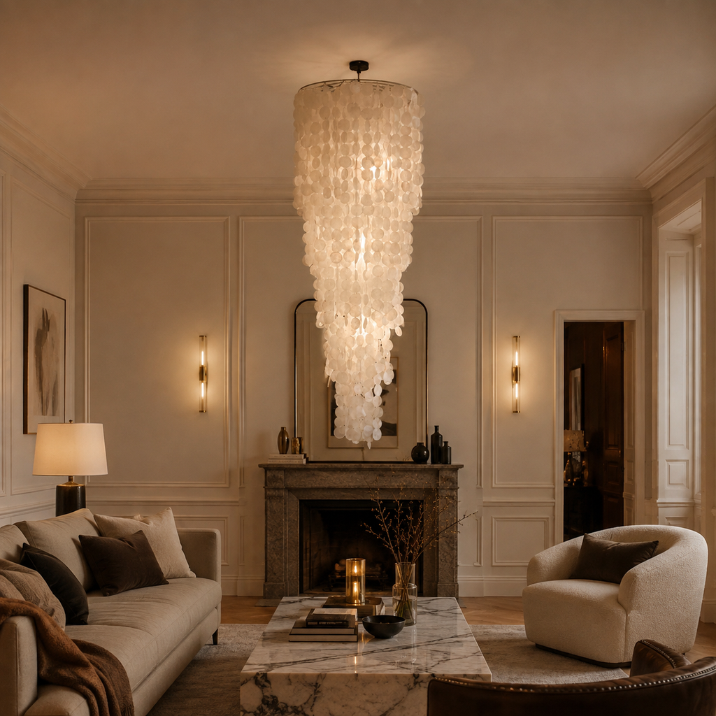 Cascade — Lustre suspendu en nacre