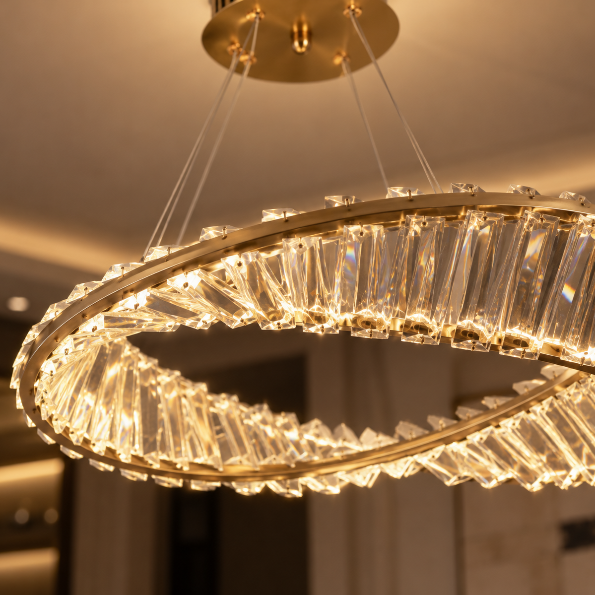 Éclipse — Suspension anneau en cristal