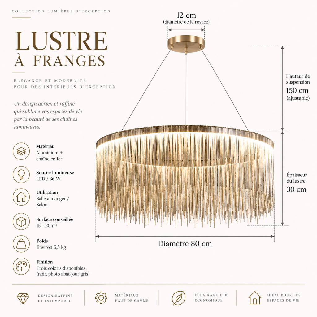 Bruine — Lustre à voiles en cristal