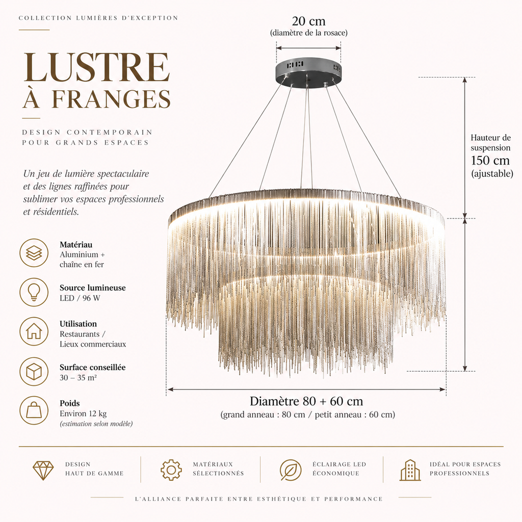 Bruine — Lustre à voiles en cristal
