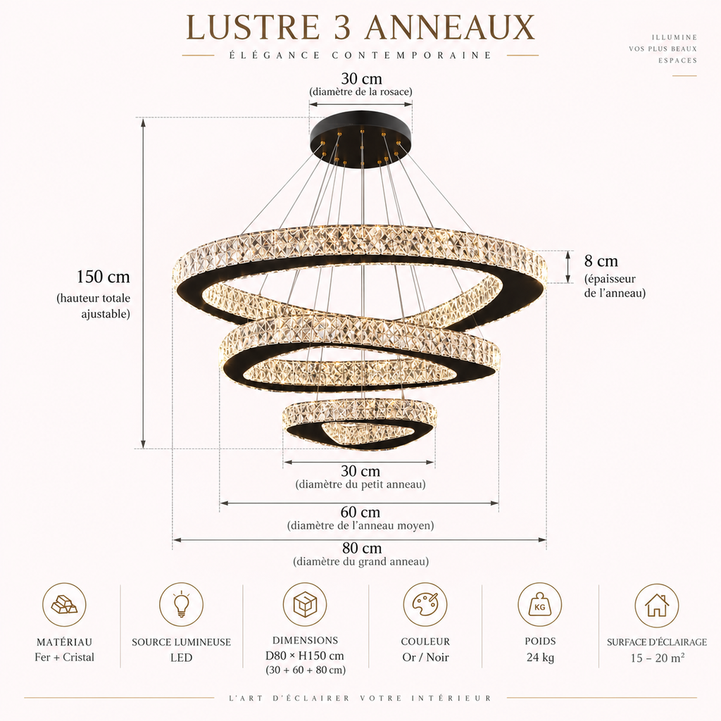 Nébuleuse — Suspension spiralée en cristal