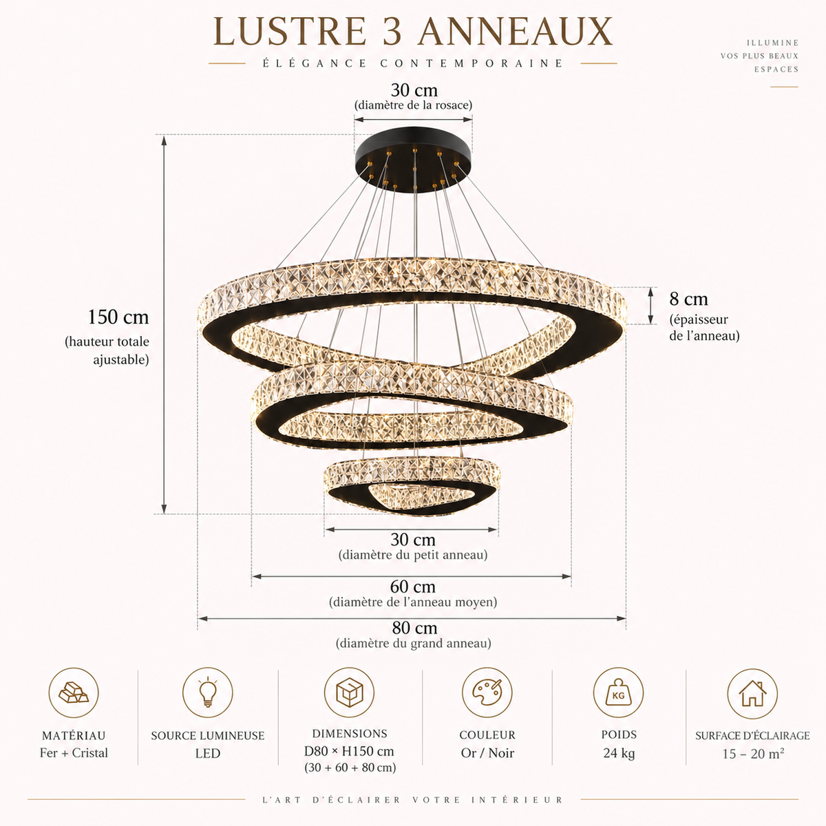 Nébuleuse — Suspension spiralée en cristal