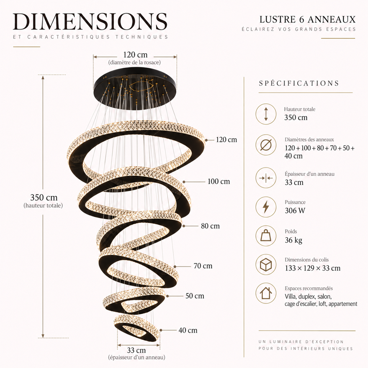 Nébuleuse — Suspension spiralée en cristal