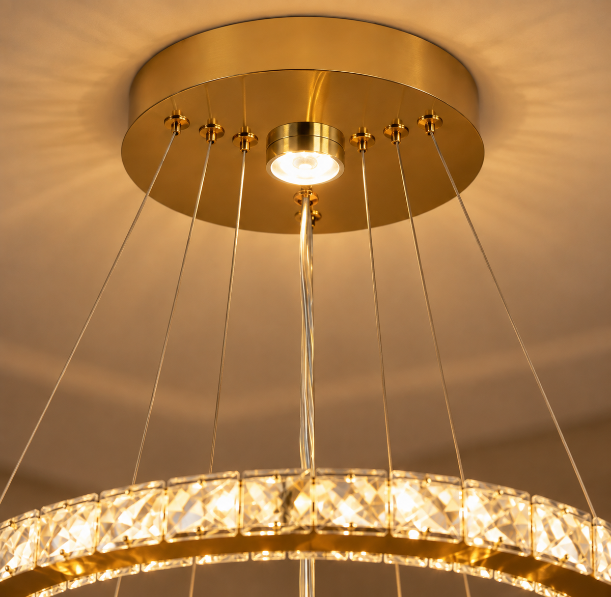 Orion — Suspension à anneaux de cristal