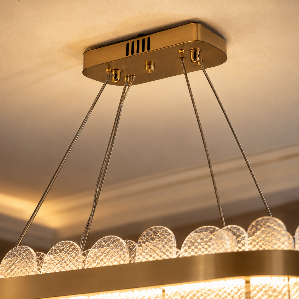 Givre — Suspension rectangulaire en verre