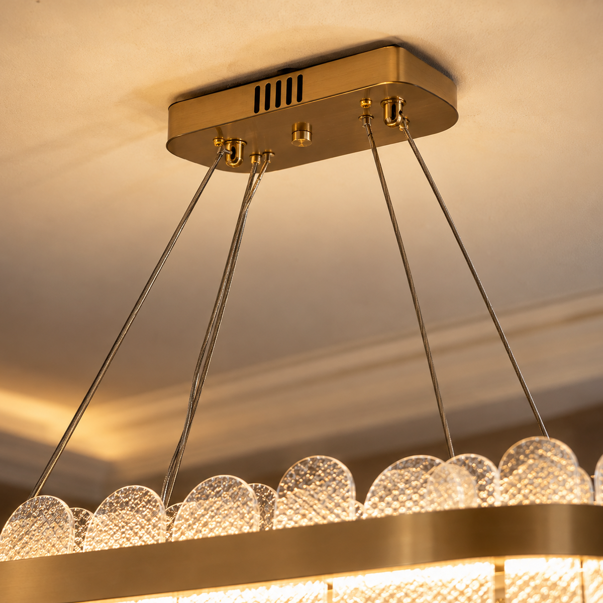 Givre — Suspension rectangulaire en verre
