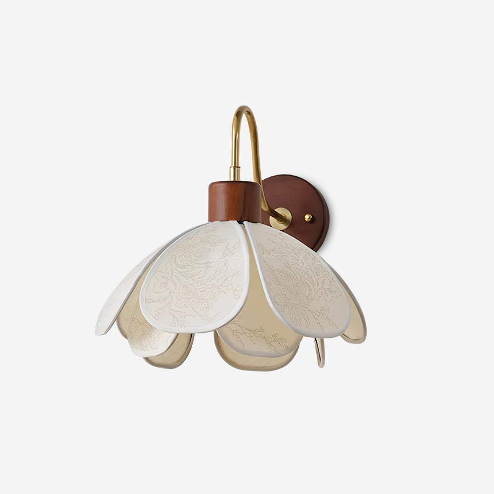 Yuki Applique Murale Florale en Bois et Tissu - Neutralighting