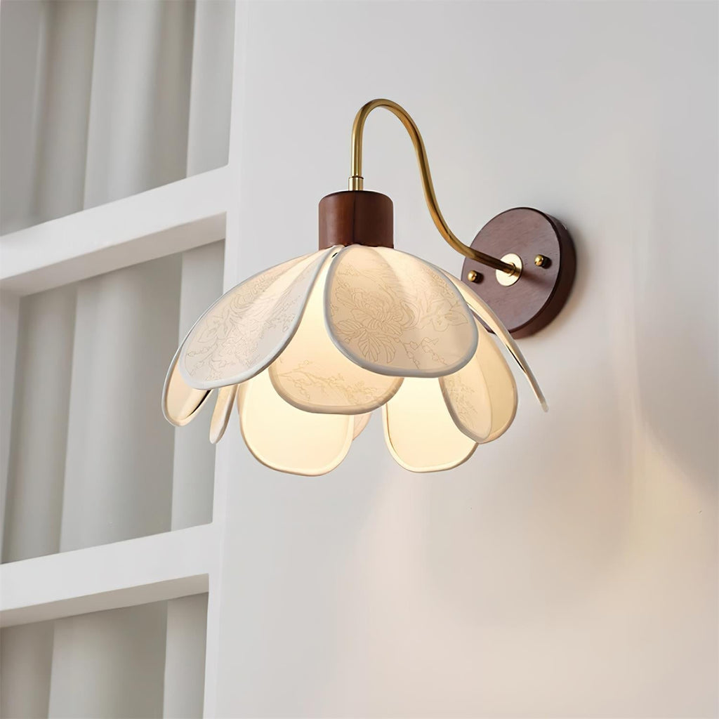 Yuki Applique Murale Florale en Bois et Tissu - Neutralighting