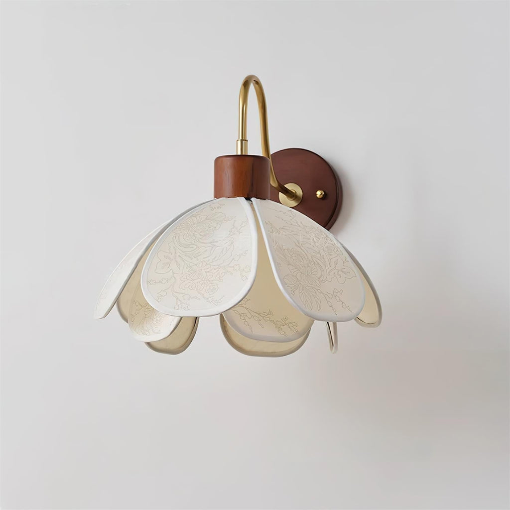 Yuki Applique Murale Florale en Bois et Tissu - Neutralighting