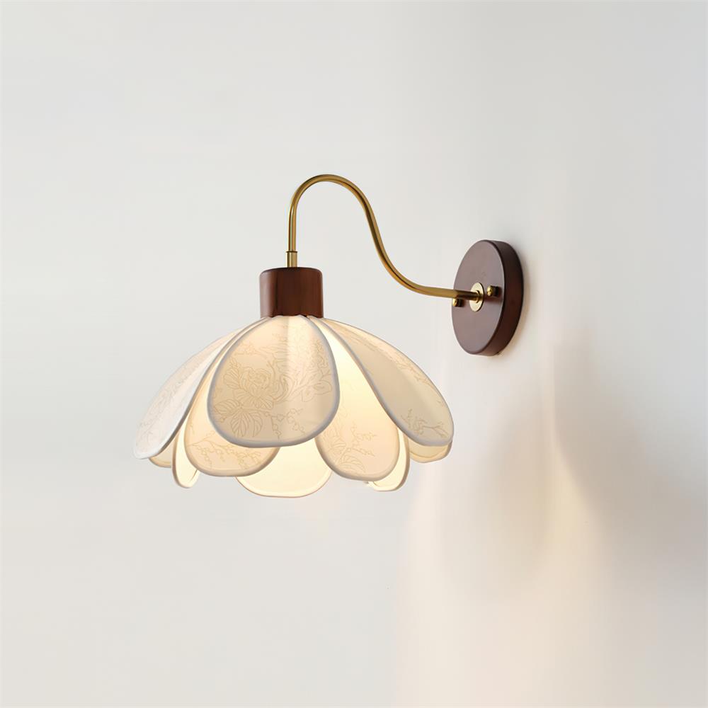 Yuki Applique Murale Florale en Bois et Tissu - Neutralighting