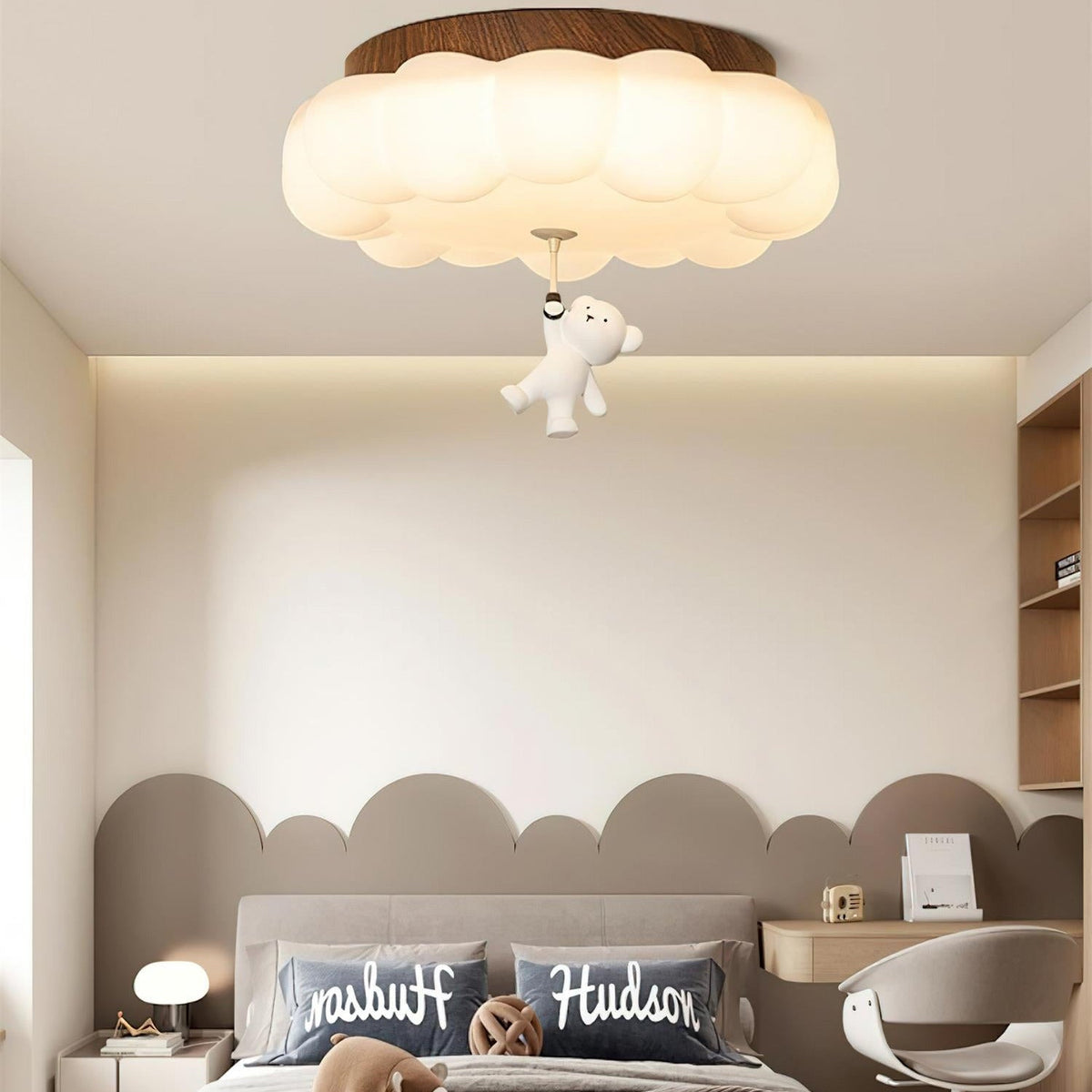 Quen Plafonnier ludique ourson et gâteau pour chambre d’enfant - Neutralighting