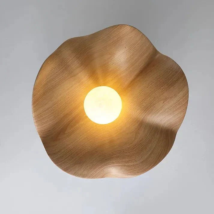 Plafonnier Fleur de Lotus en Bois - Maison Lumina