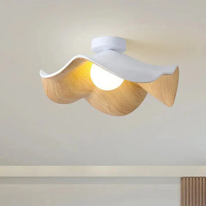 Plafonnier Fleur de Lotus en Bois - Maison Lumina