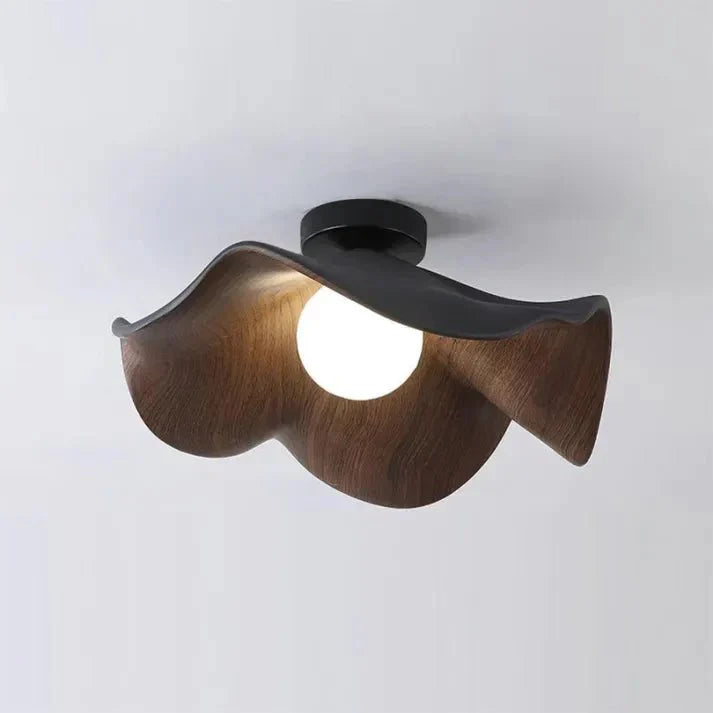 Plafonnier Fleur de Lotus en Bois - Maison Lumina