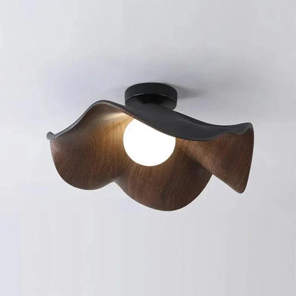 Plafonnier Fleur de Lotus en Bois - Maison Lumina