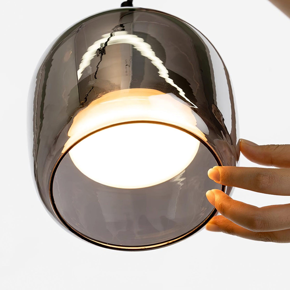 June Suspension Luminaire Design Verre Gris Fumé - Neutralighting