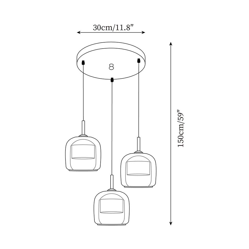 June Suspension Luminaire Design Verre Gris Fumé - Neutralighting