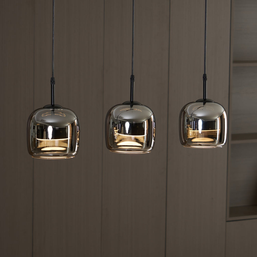 June Suspension Luminaire Design Verre Gris Fumé - Neutralighting