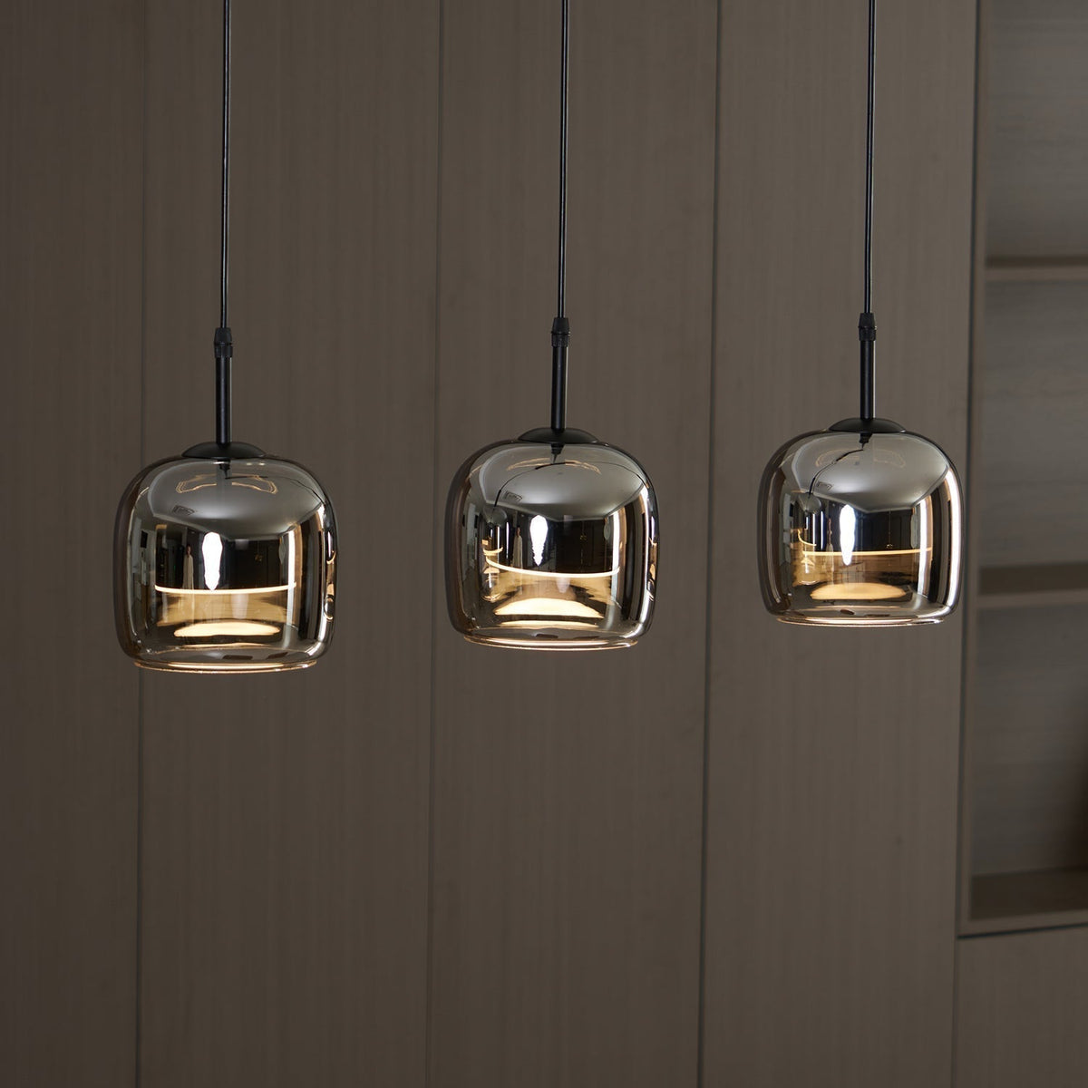 June Suspension Luminaire Design Verre Gris Fumé - Neutralighting